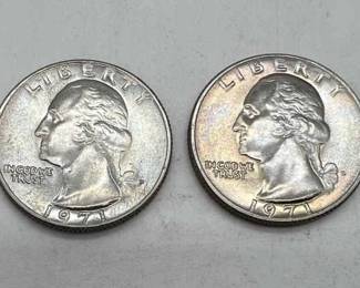 (2) Shiny 1971 Washington Quarters — Nielsen Television Research