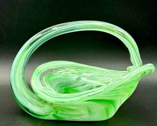 Green Swirl Art Glass