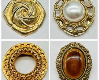 (4) Vintage Scarf Clips