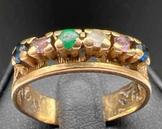 14K Stamped Ring with a Rainbow of Gemstones