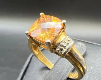 Peaches ‘N Cream Ring with Diamond Accents — Imperfect