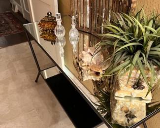 Outstanding bronse tne mirror top console table