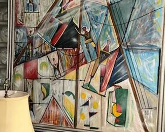 Great looking modern panting by Nodine, measures 48" by 48"