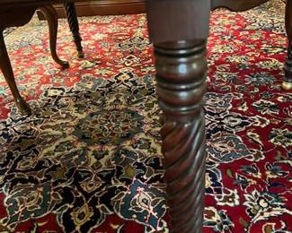 Leg on the dining room table