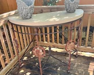 Console with concrete top