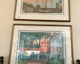 Pair of watercolors by Takako, Japanese artist