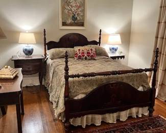 Bedroom - antique bed from the 1930's, another rug