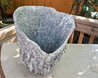 One of a pair of concrete planters