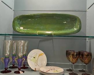 Wine Glasses, serving tray