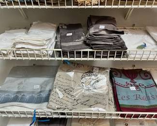 Lots of napkins, table cloths, etc