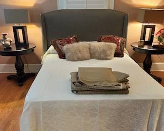 Queen Bed with upholstered headboard