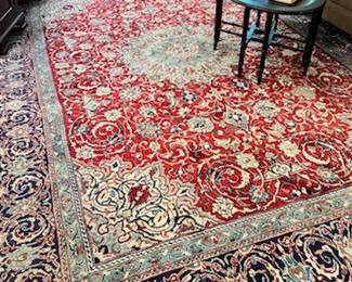 View of the rug in the den