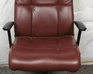 Maroon Leather Office Chair, Like New