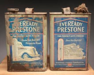 1935-1940 Eveready Prestone Antifreeze Tins