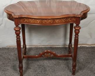 Kiel Mahogany Accent Table with Inlay