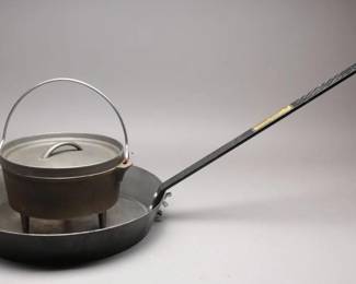 Cast Iron Pot with Lid and Greenfield Skillet