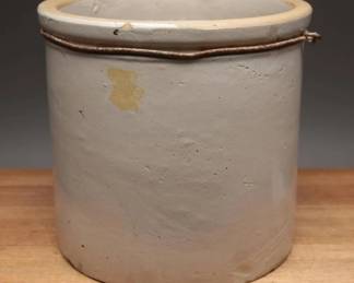 Stoneware Crock With Wire Rim