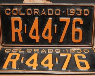 1930 Colorado License Plates Set R4476