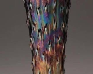 Vintage Northwood Amethyst Carnival Glass Vase