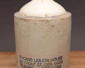Antique Pueblo CO Stoneware Whiskey Jug