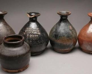 Chinese & US Stoneware Jugs, 1880–1940 (7)