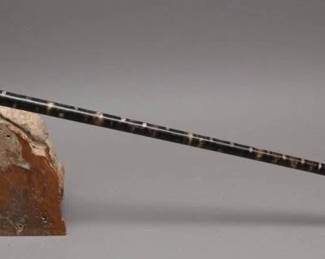Antique Stacked Horn Cane Silver,Mother-of-Pearl