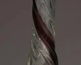 Handblown Art Glass Vase with Amethyst Swirl