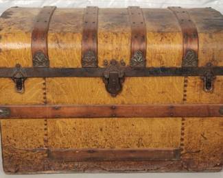 Antique Yellow Wooden Trunk
