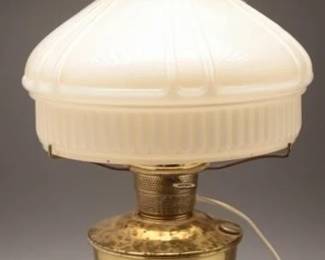 Aladdin Model B Brass Lamp with Milk Glass Shade