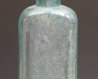 Parker’s Ginger Tonic Aqua Glass Bottle, 1870-1890