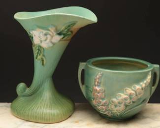 Roseville Pottery Gardenia & Foxglove (2)