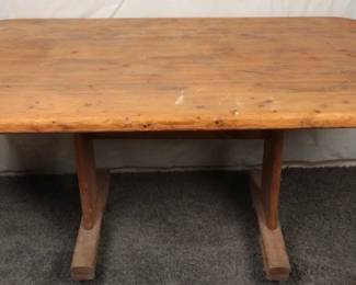 Vintage Wooden Table With Wheels