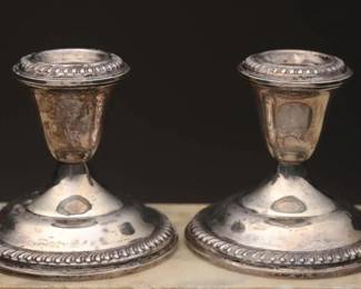Sterling Silver Candlesticks, 520.2 Grams
