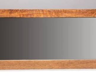 Antique Mission-Style Oak Framed Mirror