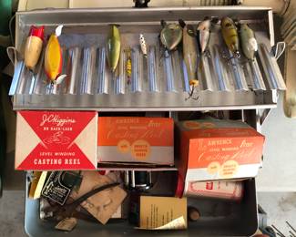 Vintage Fishing, including wood lures