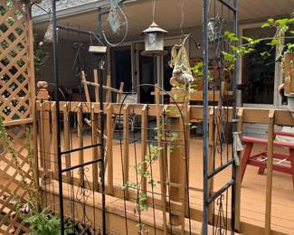 This is from our first walk through of the home. The backyard garden is filled with trellises and all sorts of wonderful garden implements.