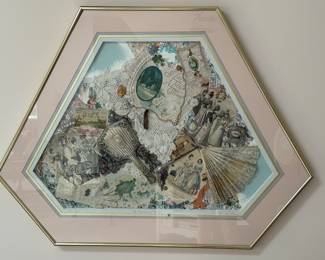 This is a beautiful piece of artwork. And unusual shape and in the collage format.