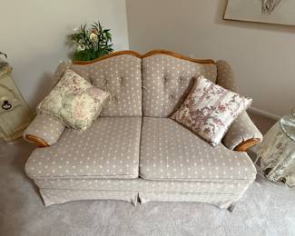 This is from our first walk through of the home. Here’s a beautiful little loveseat in excellent condition