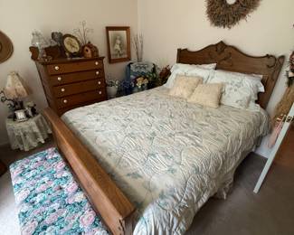 This is from our first walk through of the home. Here is the matching bed and the tall dresser. All three pieces will be available individually, but, on the first day of the sale, if you buy two pieces, it’s a 10% discount if you buy all three it’s a 20% discount.