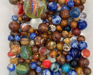 vintage clay and glass marbles