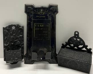 Cast Iron and Tin Match Holders
