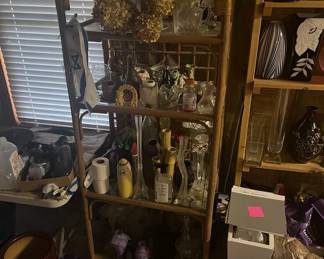 Rattan Shelf with Collectibles