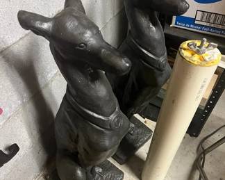 Pair of Sculptured Greyhound Dogs