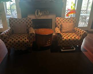 Pair of Armchairs and Round Table