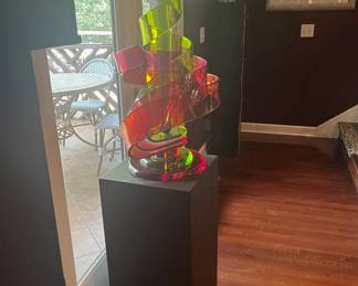 Acrylic Multi Color Sculpture on Stand