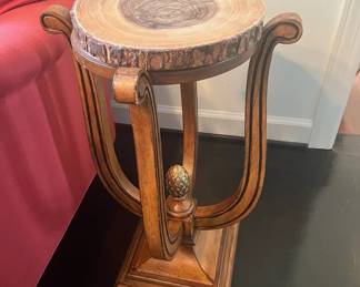 Side Table with Circular Wood Top