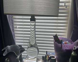 Glass Lamp and Vases