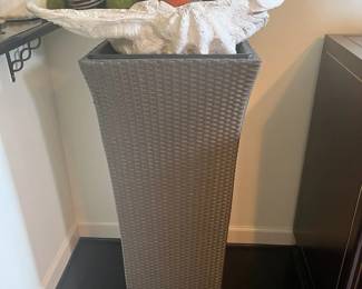 Wicker Planter and Sculpted Bowl