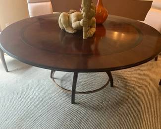 Round Dining Table with Metal Base