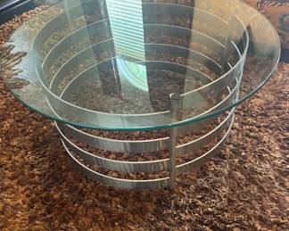 Contemporary Metal and Glass Table